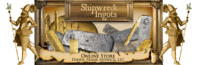 Shipwreck treasure ingots. Silver Treasure bars and gold pirate bars. Authentic Atocha, 1715 Fleet, Maravillas, 1733 Fleet and ROOSWIJK bars