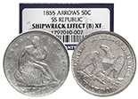 USA (Philadelphia mint), Seated Liberty half dollar, 1860, rare, NGC SS Republic / Shipwreck Effect.