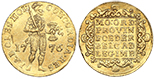 NETHERLANDS (UNITED), Holland, gold ducat, 1776, popular date.