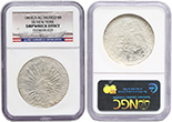 MEXICO, Chihuahua, cap-and-rays 8 reales, 1843 RG, NGC Shipwreck Effect, SS New York.