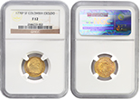 COLOMBIA, Popayan, gold bust 1 escudo, Charles III, 1778 SF, NGC F12.
