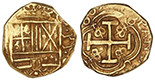 COLOMBIA, Bogota, gold cob 2 escudos, 1689 G, very rare.