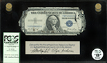 USA, $1 silver certificate, series 1935E, serial Y87298005H, Priest-Humphrey, PCGS Currency Grade B, with display box.