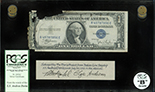 USA, $1 silver certificate, series 1935C, serial R45787856E, Julian-Snyder, PCGS Currency Grade B, with display box.
