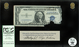 USA, $1 silver certificate, series 1935E, serial U63859995H, Priest-Humphrey, PCGS Currency Grade B, with display box, COA, and DVD.