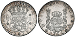 Mexico City, Mexico, pillar 8 reales, Charles III, 1766 MF. Cleaned AU-, choice.