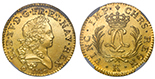 France (Bordeaux mint), gold Louis d'or, Louis XV, 1724-K, NGC MS 62 / Le Chameau.