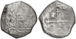 Mexico City, Mexico, cob 4 reales, 1677 G, very rare.