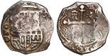Mexico City, Mexico, cob 2 reales, Philip III, assayer D (ca. 1620).