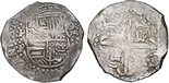 Potosi, Bolivia, cob 8 reales, 1626 P, quadrants of cross transposed, very rare. weight 26.64 grams. Indistinct date (not 100% certain) 