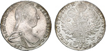 Hungary, thaler, 1780 (frozen date) S.F., Maria Theresa. XF with cleaning surface marks.