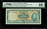 Caracas, Venezuela, Banco Central, 20 bolivares, 29-1-1974, PMG Gem Uncirculated 66 EPQ.